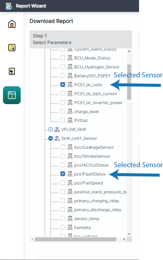 Selected parameter icon